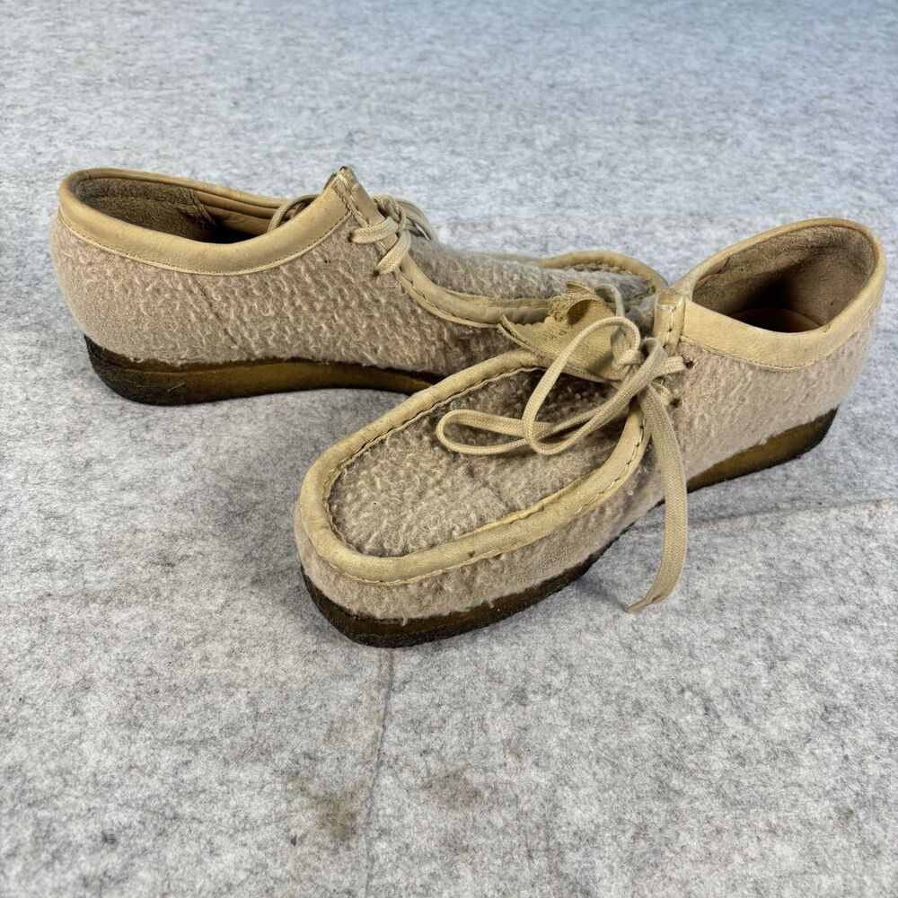Aimé Leon Dore x Clarks Brown Wool Wallabee Loafers Boat Shoes Lace Up Mens 8